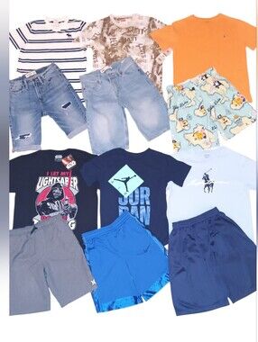 BOYS SIZE 14 NIKE, RALPH LAUREN & LEVIS TOPS & SHORTS CLOTHING BUNDLE NEW!